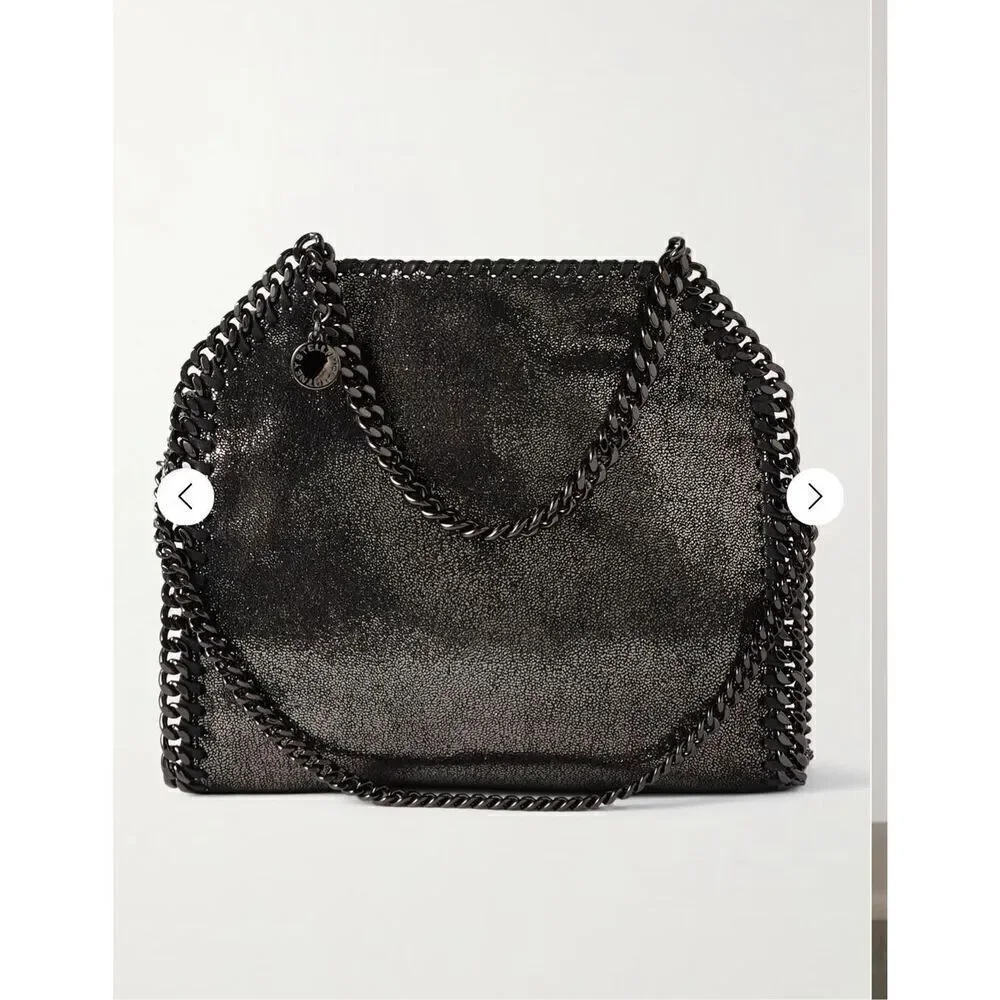STELLA MCCARTNEY NWOT black The Falabella mini vegetarian brushed-leather